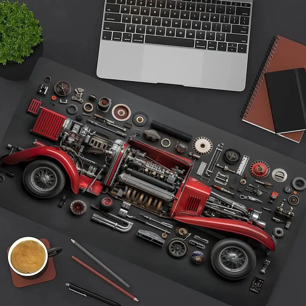 

Гоночные детали Коврик для мыши Большой размер Резиновая основа Нескользящие аксессуары для ПК Настольные аксессуары Коврик для мыши для офиса и геймера Коврики для клавиатуры Декор Коврик