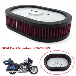 Motorcycle High Flow Air Filter Intake Cleaner Element For Harley Electra Glide Road Glide Road King CVO Classic 29670-09