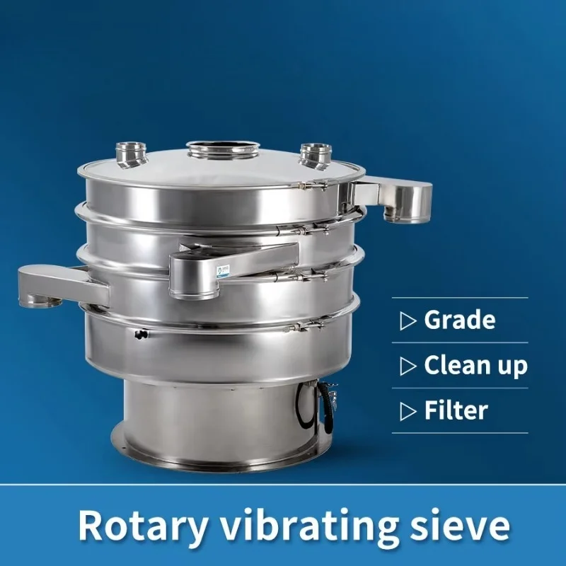 Stainless steel vibrating screen chili powder screening separator circular screen rotating vibrating screen
