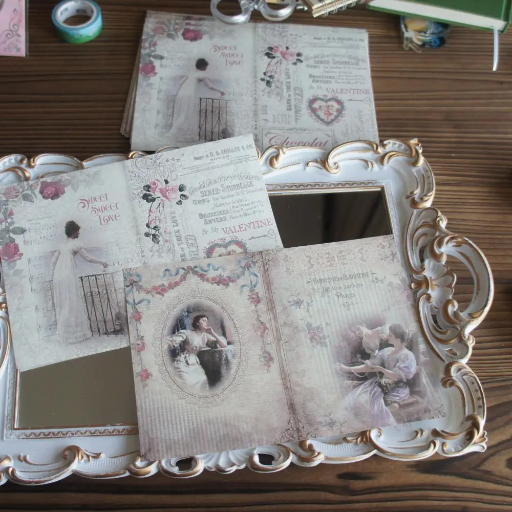 30 Sheet Book Page about Love Story in The Manor Design Background Craft Paper Gift Decoration Scrapbooking Handmade DIY