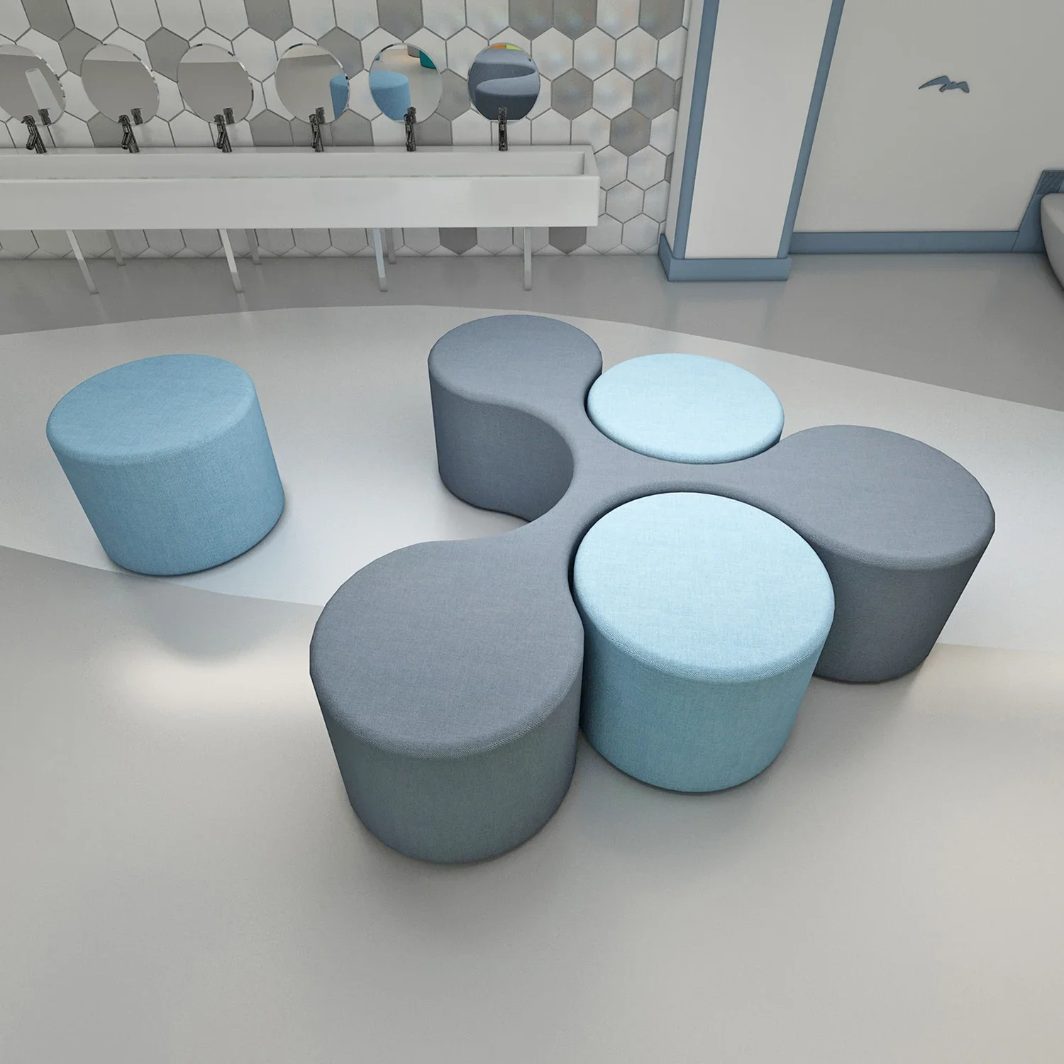 Company kindergarten training institution business hall rest area lobby office reception guest special-shaped creative sofa