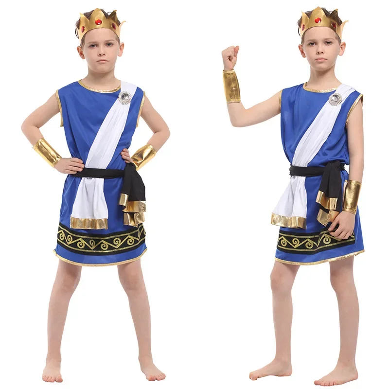 Kinderen Jongens God Van Zeus Cosplay Kostuums Carnaval Halloween Kerst Maskerade Fancy Dress Oude Griekenland Kids Cosplay Kleding