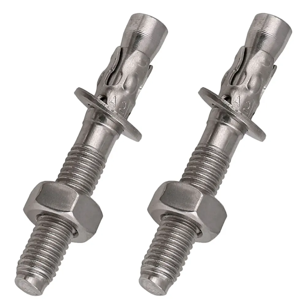 

2Pcs Expansion Screws Wedge Anchors Concrete Stainless Steel Heavy Duty Wall Fasteners for Construction Projects