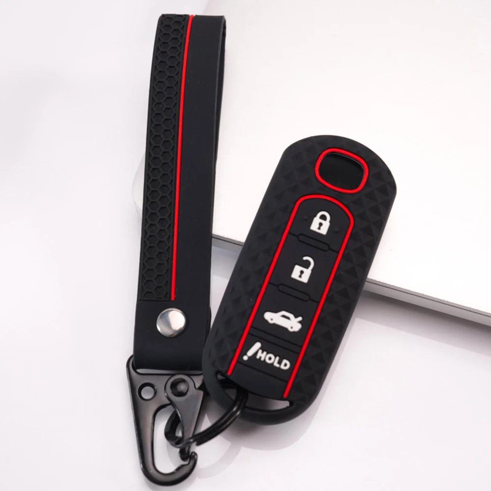 Remote Key Protector With Keychain For Mazda 3 Axela 6 Atenza CX3 CX5 CX8 CX9 CX30 CX50 CX60 MX5 MX30 Dustproof Smooth Finish