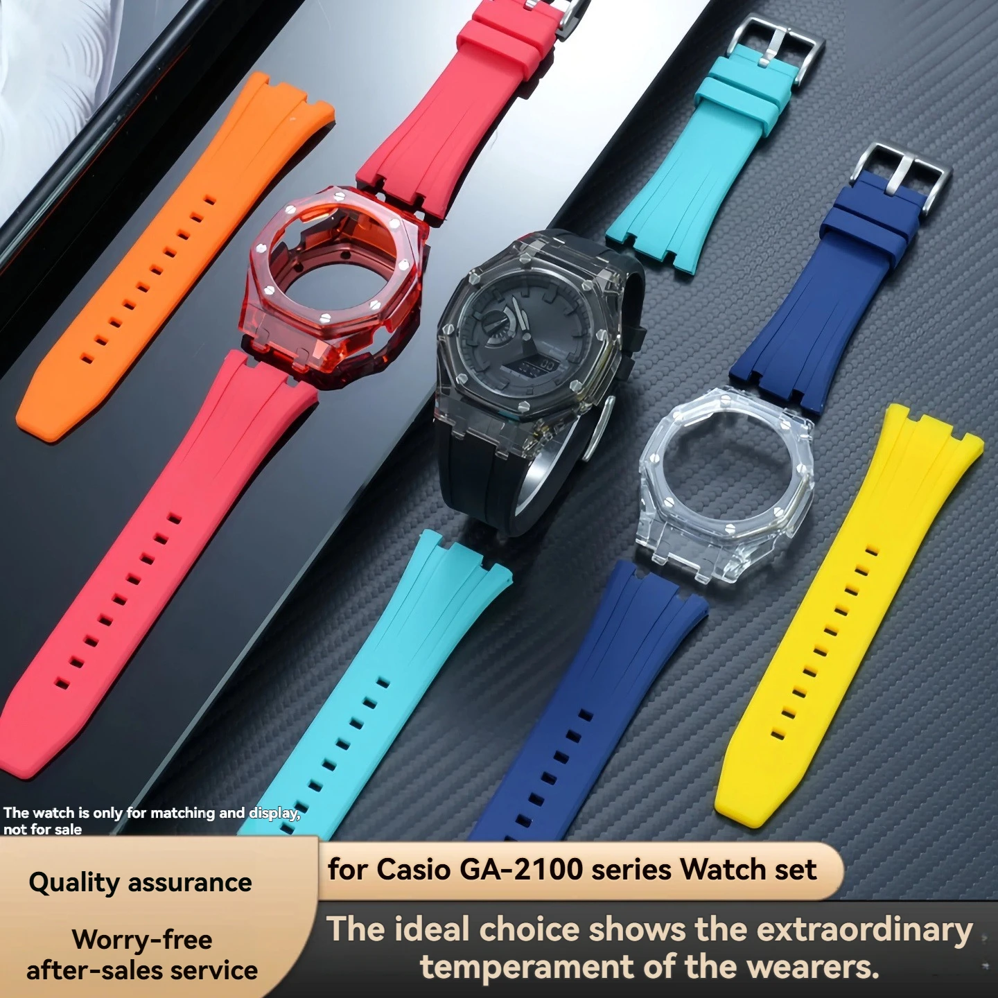 

Комплект для модификации Casio GA2100 GA-B2100 с прозрачной рамкой - прочные резиновые спортивные ремешки и аксессуары для замены для часов GA2110