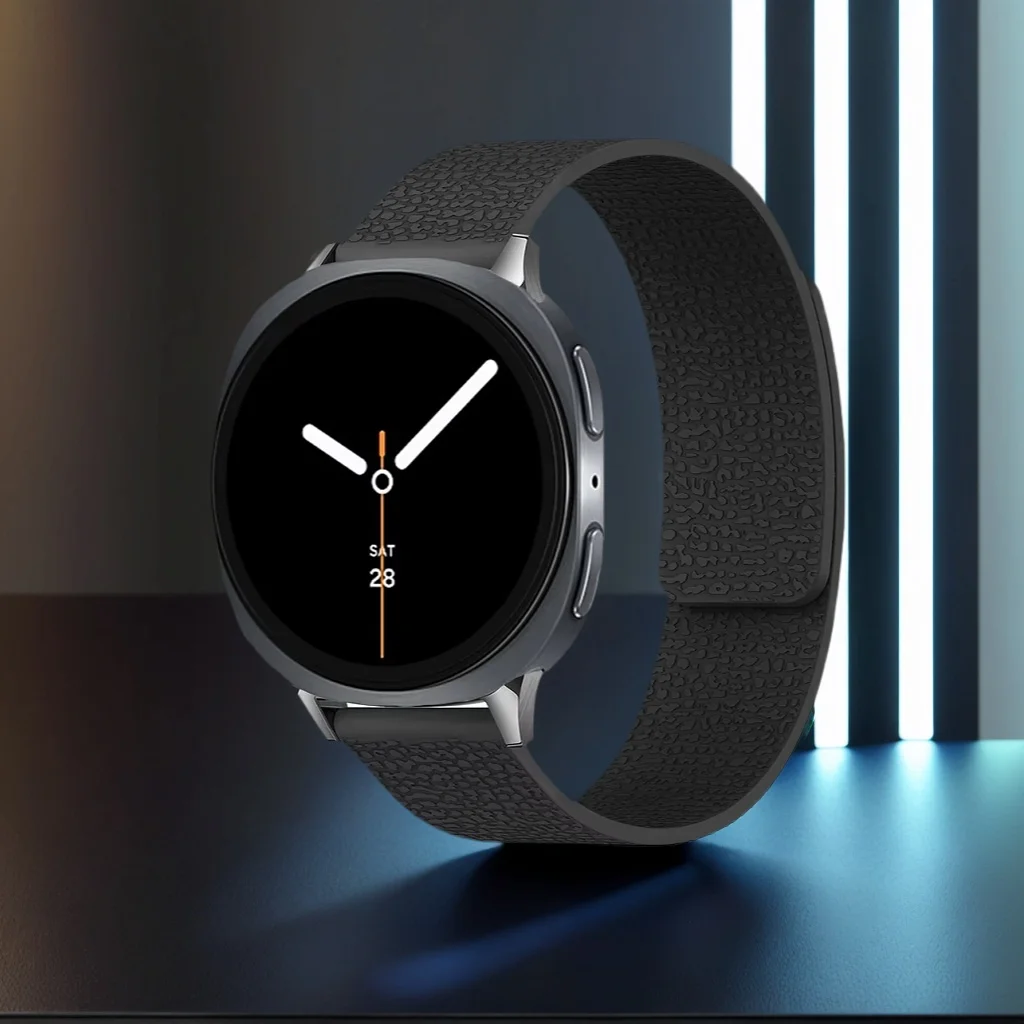 Bracelet For Samsung Galaxy Watch 8 classic strap 46mm Silicone Lychee pattern Magnetic Loop Correa Galaxy watch 8 40/44mm Band