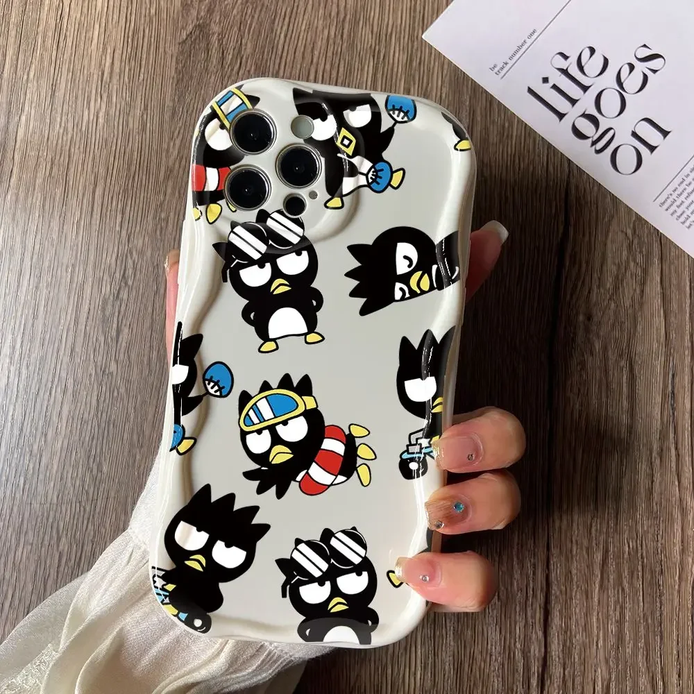 BAD BADTZ-MARU Phone Case for iPhone 16 15 14 Plus 13 12 Mini 11 Pro Max X Xs XR 7 8 3D Creamy Wave Soft Cover