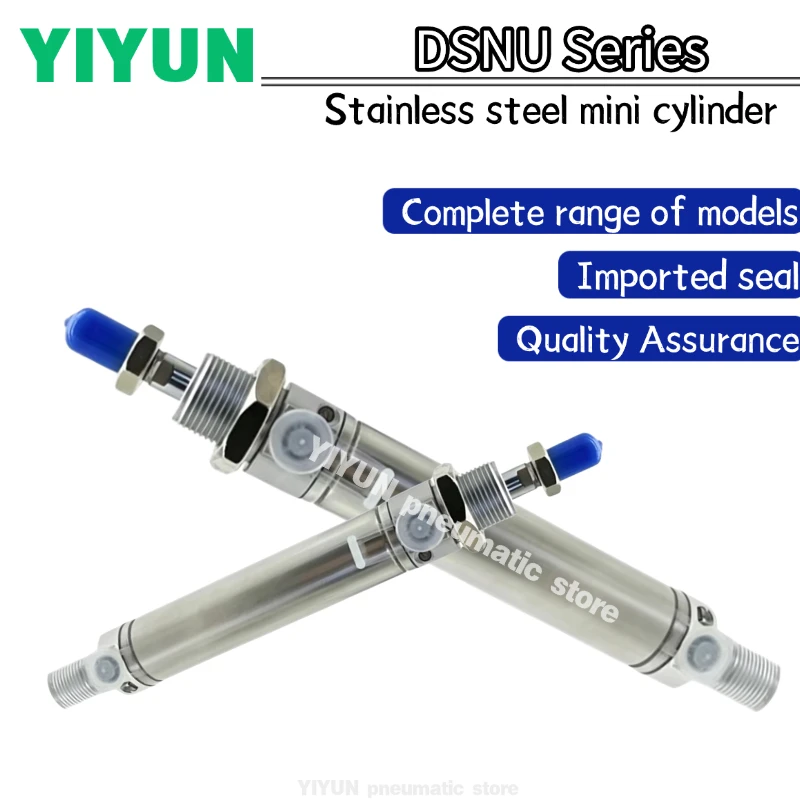 

1PC Stainless steel Mini Cylinder DSNU16 20 25 32 DSNU40-25-PPV-A-MA -50-75-100-125-150-175-200-225-PPV-A-MA DSNU Series YIYUN