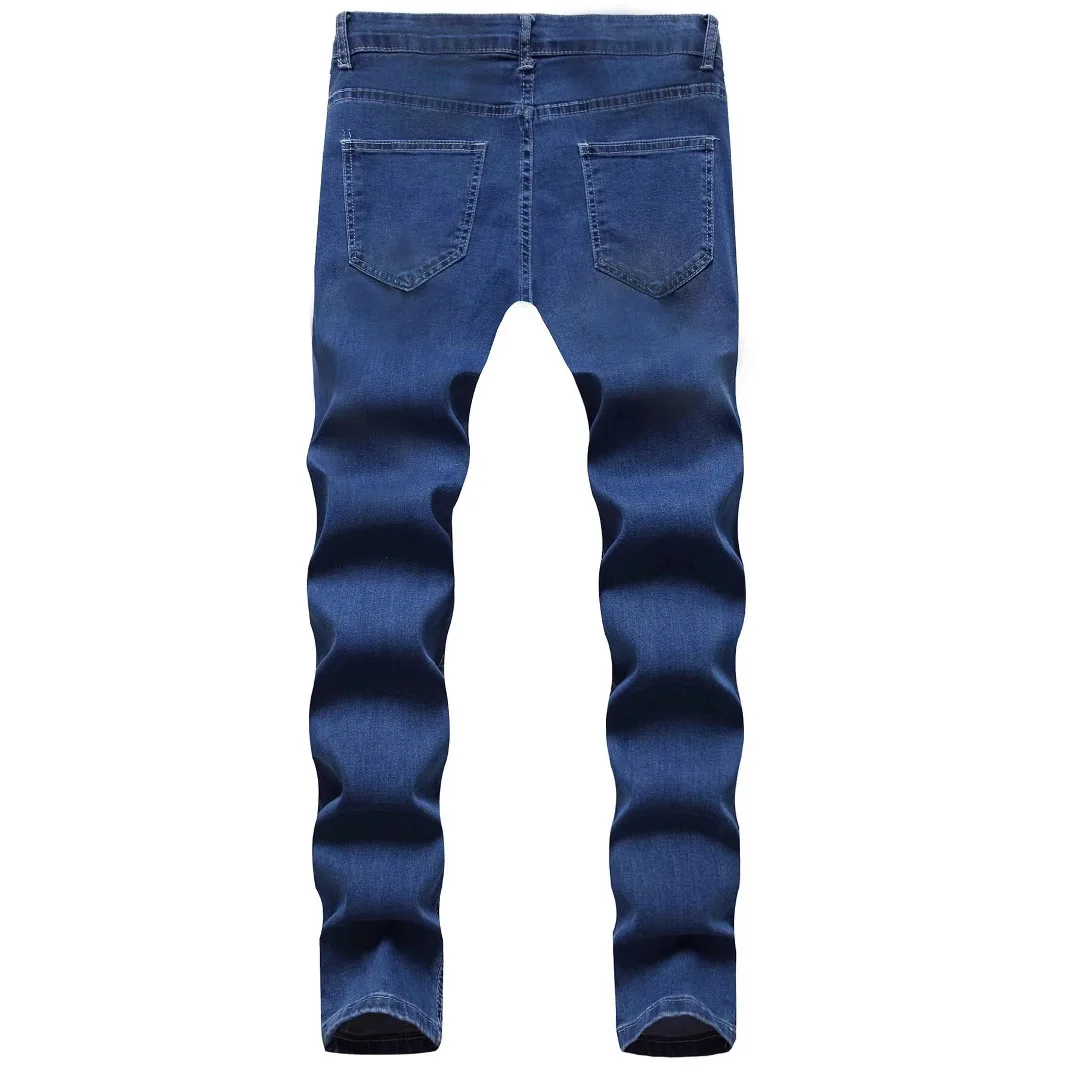 Retro New High Street Casual Men's Jeans Design American Trend Slim Fit, Trousers