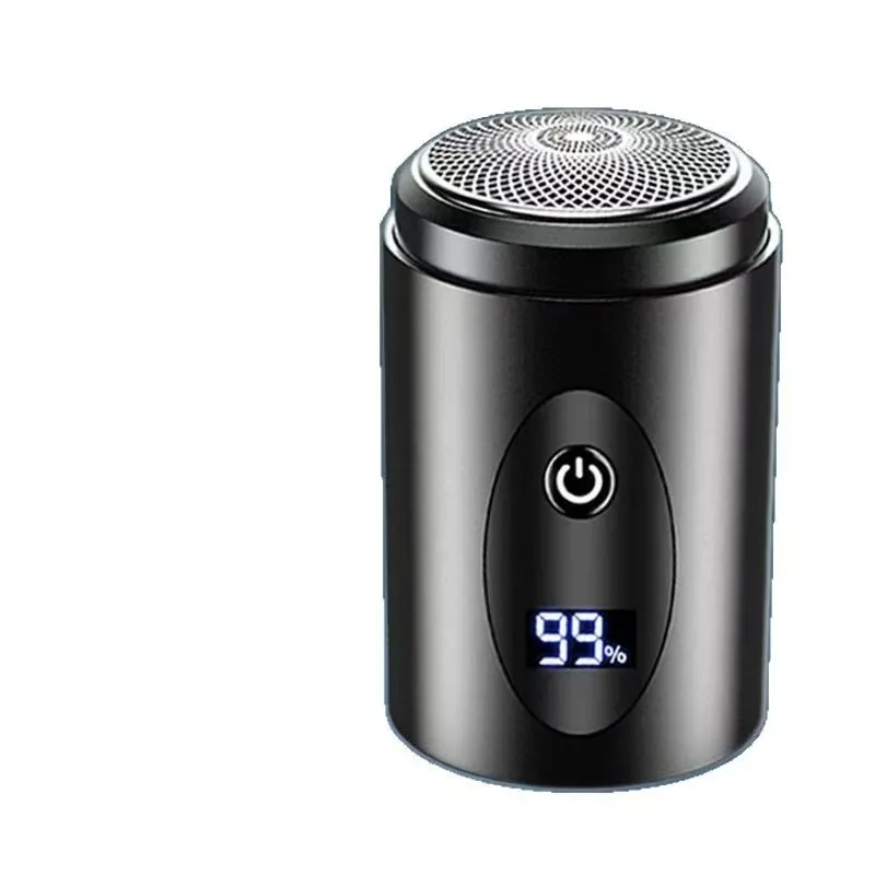 211-Portable Travel & Home Washable Electric Razor - USB Mini Men's Shaver with Alloy Body & Digital Display