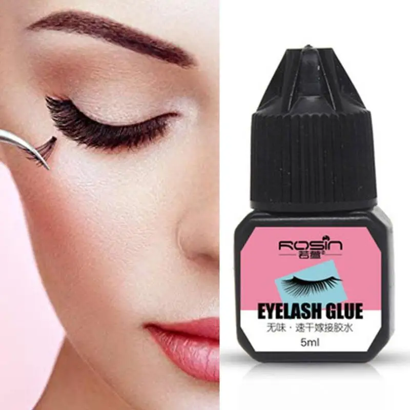 Forte Falso Eye Lash Extension Glue, adesivo de secagem rápida, cola preta, sem maquiagem irritante, vison cílios, 1 segundo, 5ml