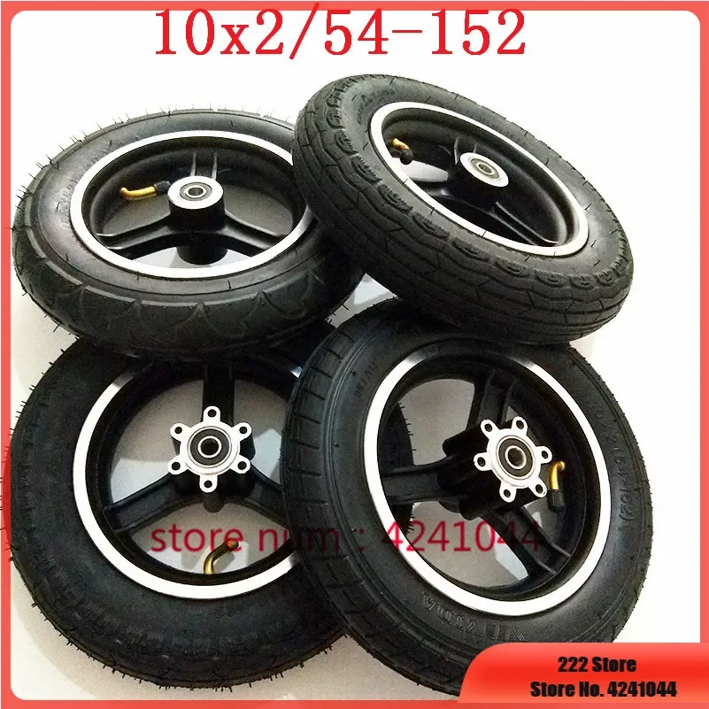 Ruedas de neumáticos para motocicleta y patinete eléctrico de 10 pulgadas x 2,0 X 2,125x2 54-152, juego de cubo de llantas de aleación y llantas para 1 ud.