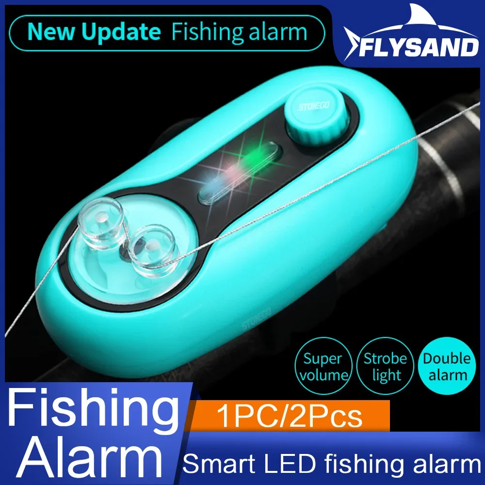 FLYSAND Fishing Bite Alarm Best Sensitive Electronic Indicator LED Sound Alert Fishing Rod Loud Siren With Battery Night Carp