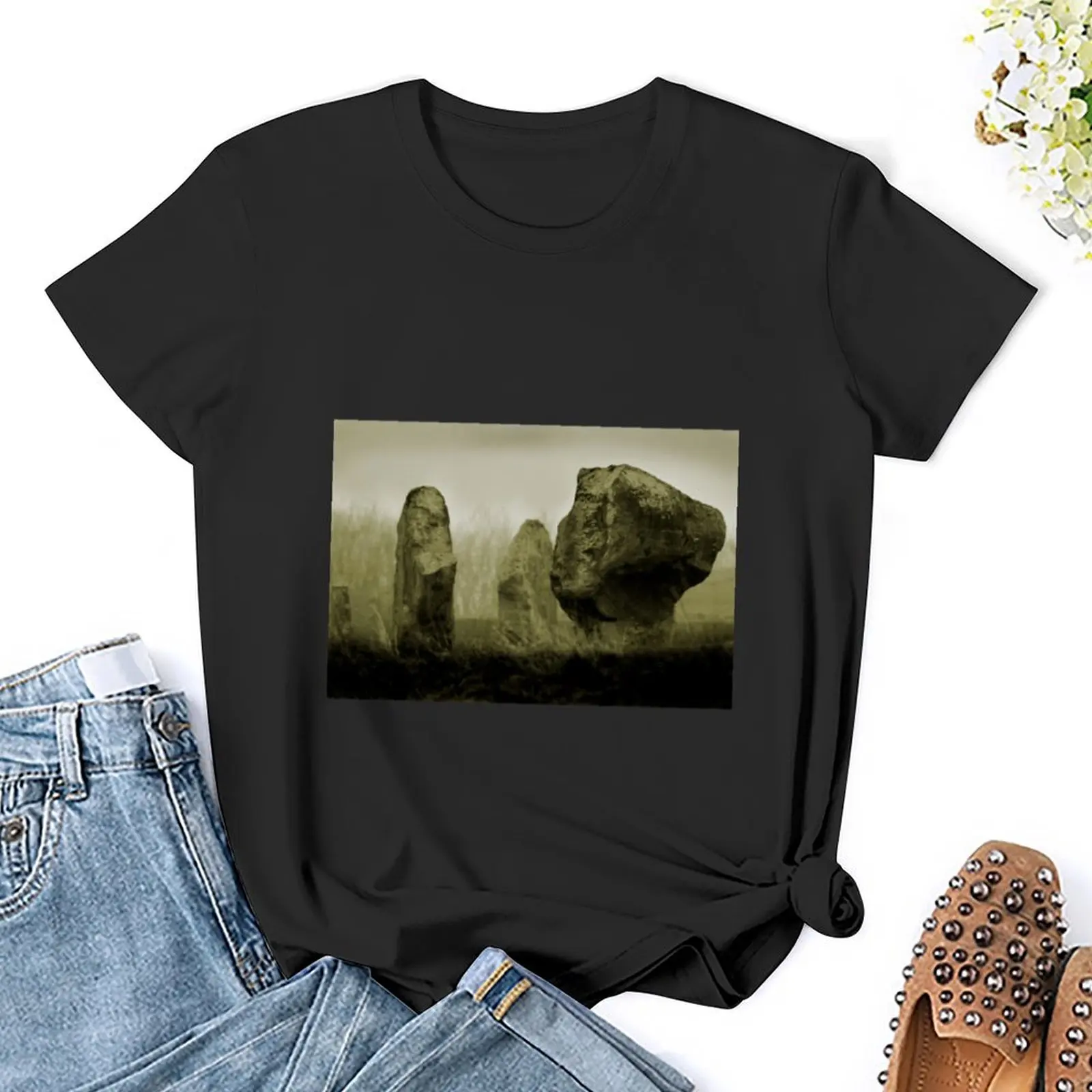 Cold Morning at Avebury Henge T-Shirt cute tops shirts graphic tees lady clothes spring clothes Women 2024