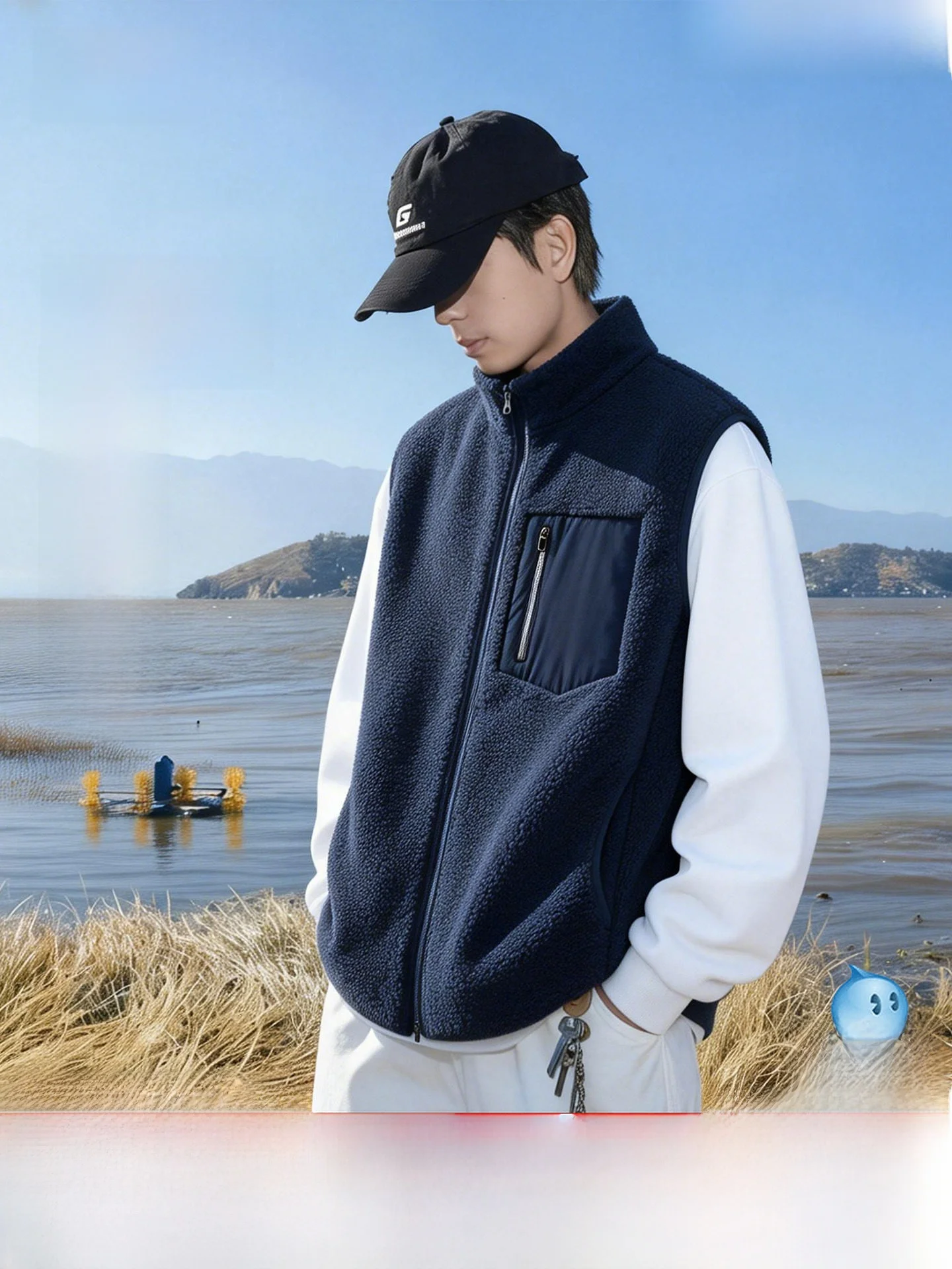 

Мужской утепленный жилет на флисовой подкладке, повседневная верхняя одежда для активного отдыха, на молнии, из полиэфирного волокна, зимняя куртка для активного отдыха