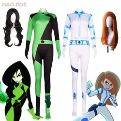 Kim Shego Cosplay Possible Anime Cartoon Series Superhero Jumpsuit Costume Wig Halloween Anti-hero Villainess Uniform Roleplay