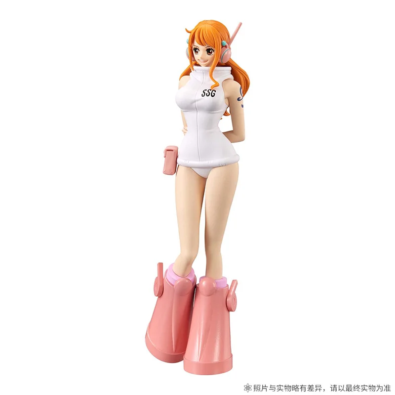 New Anime One Piece Nami And Luffy Figures Future Island Standing Pretty Girl Nami Handmade Desktop Decor Model Kids Toy Gift