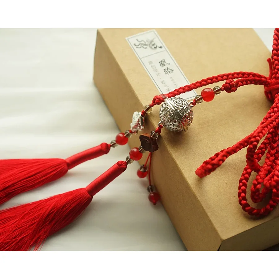 Hanfu long shirt bell, silk sash waist rope and accessories, long tassel.