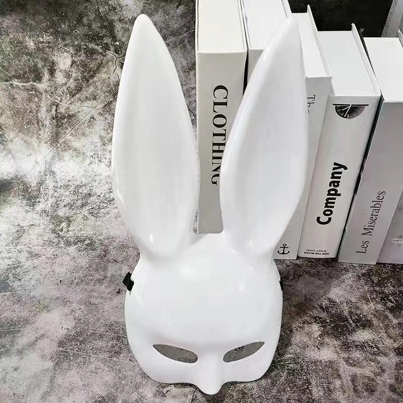 Demi-masque de lapin blanc, accessoire de Costume pour fête d'anniversaire, pâques, Halloween, discothèque, danse, Cosplay Sexy pour fille