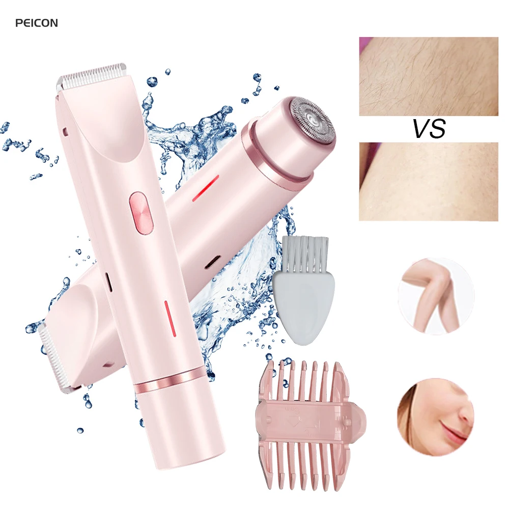 Facial Body Epilator Woman for Body Shaver Rechargeable Razors Female Hair Removal Bikini Leg Arm Underarm Trimmer Double Head