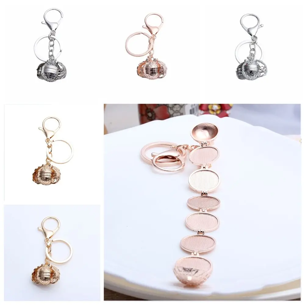 Creative Angel Wings Photo Frame Keychain Handmade Blank Multi-layer Wings Pendant Alloy Craft Multi-layer Necklace Photo Box