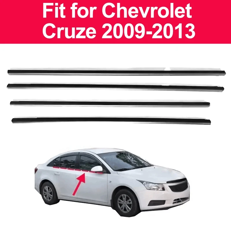 4 قطعة نافذة مطاطية للطقس التلقائي تزيين شرائط الطقس لسيارة شيفروليه كروز 2009-2013 #6