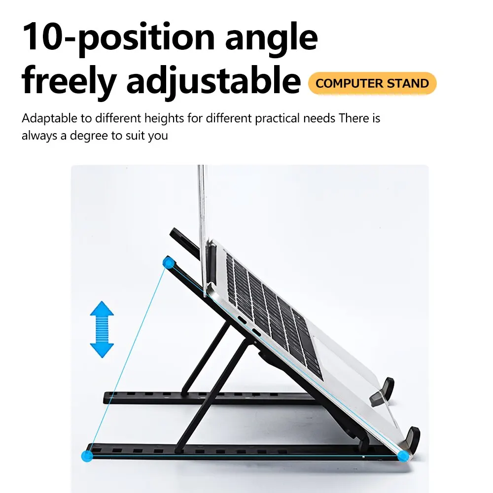 Laptop Holder Stand Plastic Nonslip Ten-speed Adjustable Foldable Portable For HP MacBook Air Pro Notebook Bracket Lifting