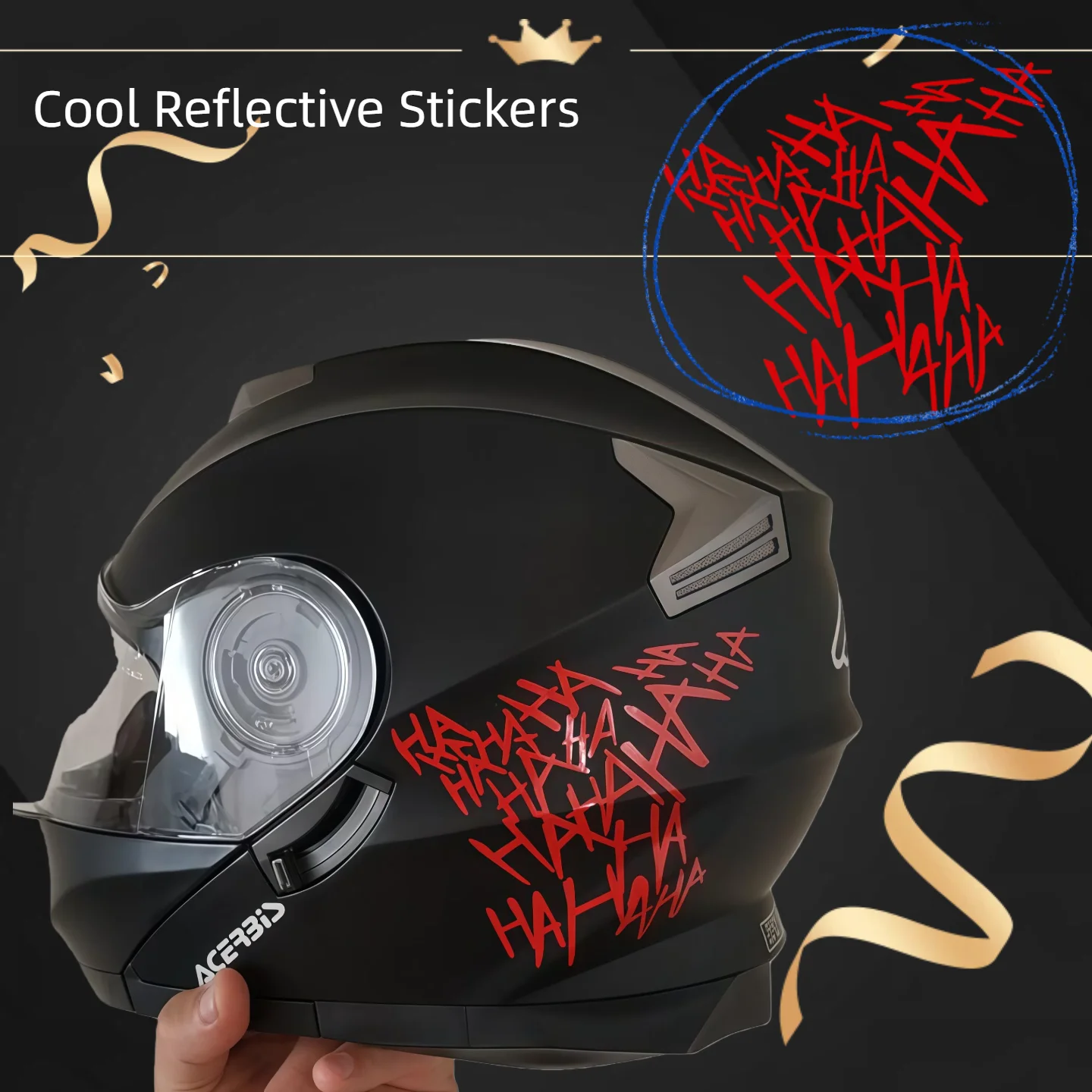 Motorcycle Car Cartoon Funny Middle Finger HAHAHA Reflective Vinyl Car Sticker Bicycle Decal Styling Decor Exterior Accessories