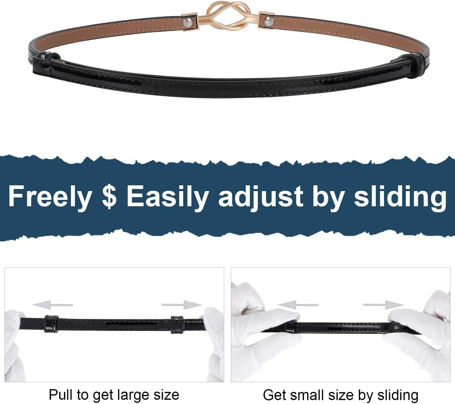 Fashion Genuine Leather Women Skinny Leather Belt Adjustable Fashion Dress Belt Thin Waist Belts for Ladies Girls