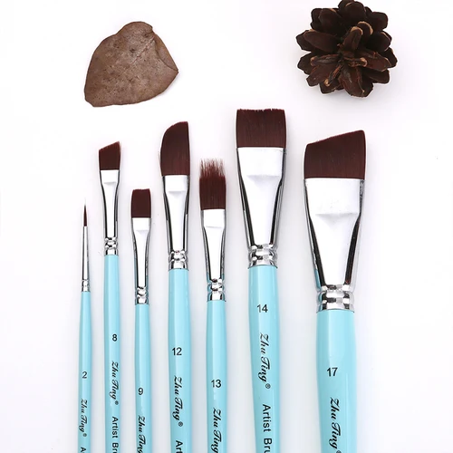 Imagen 2 del producto Pintura corporal, pintura para cara, arte corporal, juego de pinceles profesionales multifuncionales, mango de madera, pincel de nailon, pinceles para pintura al óleo