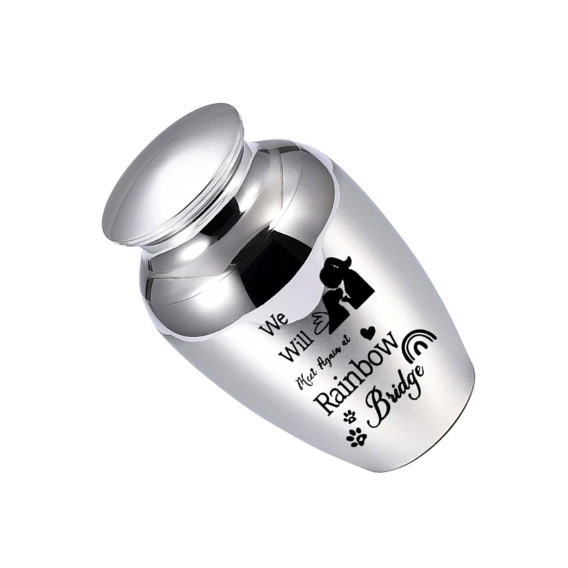 Dog Small Urn with Memorial Word Small Pet Cremation Urns Souvenir Ashes Jar