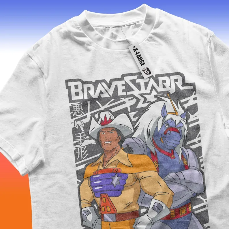 Bravestarr Saber Rider Thundercats Retro 90s 80s Music Cartoons T-shirt