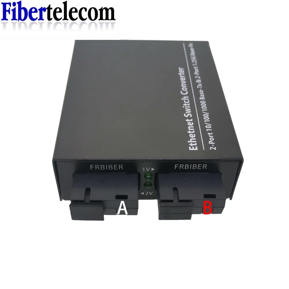 Media Converter Fiber Optic Switch 2 RJ45 UTP 2 SC Serat Optic Gigabit 10 / 100 / 1000M