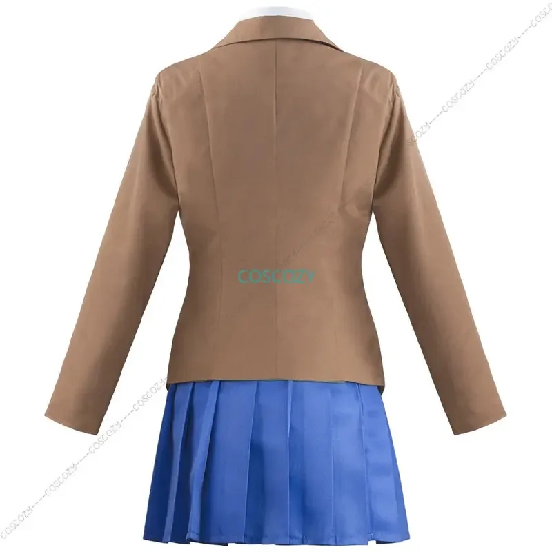sisi 2233Anime Doki Club de literatura Monika Sayori Yuri Natsuki disfraz de Cosplay colegiala mujer uniforme marrón Skir