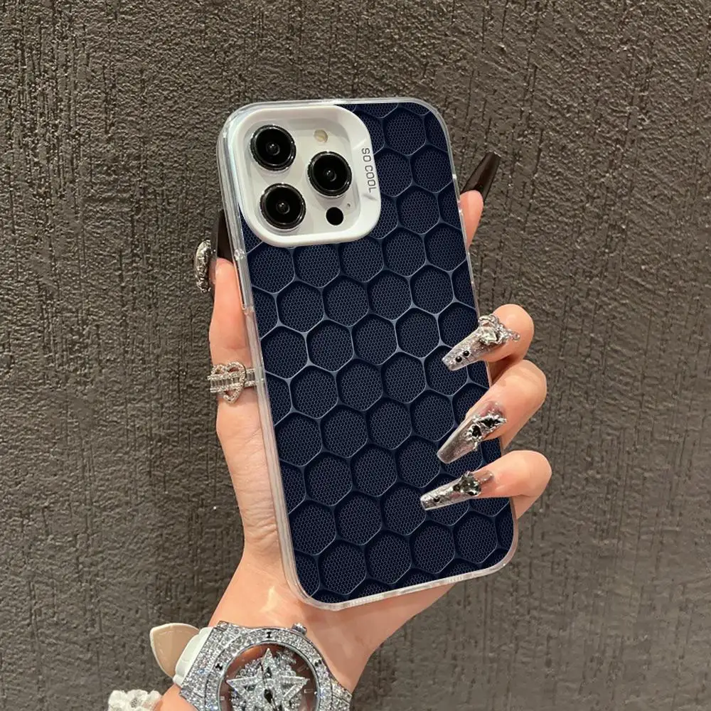 

Technology Texture Beehive Phone Case for iPhone 17 16 15 14 13 12 11 X XR XS Air Pro Max Plus White Colorful Silver Cover