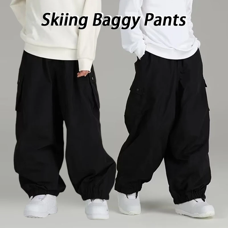 2025 NEW Baggy Pants Men's Wide Leg Casual High Street Pocket Overalls Spring And Autumn Outdoor Ski Windproof Harem Trousers