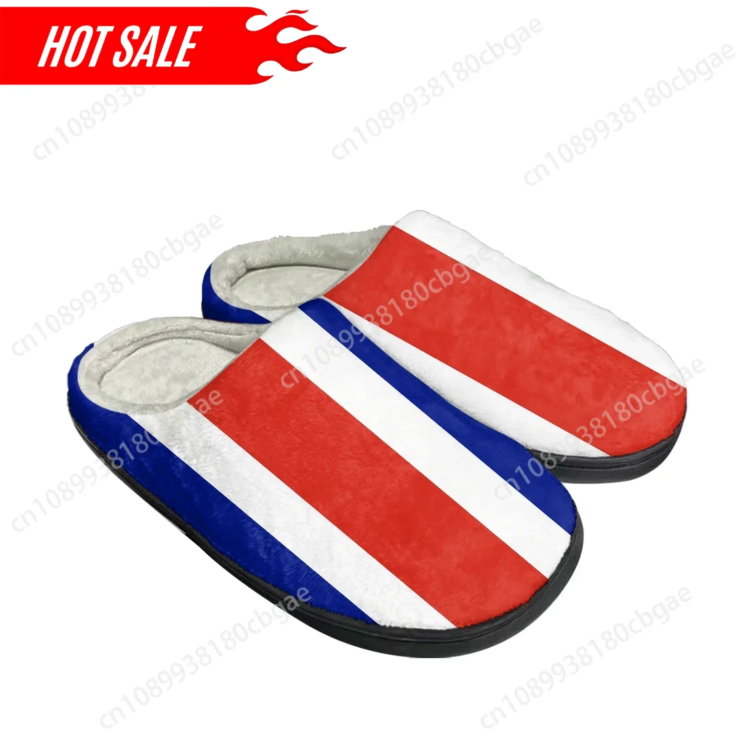 Costa Rican Flag Home Cotton Custom Slippers Mens Womens Sandals Costa Rica Plush Bedroom Casual Keep Warm Shoes Thermal Slipper