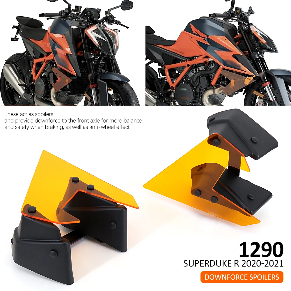 New Orange For 1290 SUPERDUKE Superduke R Side Downforce Naked Spoilers Fixed Winglet Fairing Wing Motorcycle Parts 2021 2020