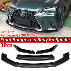 High Quality Car Front Bumper Lip Body Kit Chin Spoiler Diffuser Guard Accessories Carbon Fiber Look ABS For Lexus GS 2016-2020