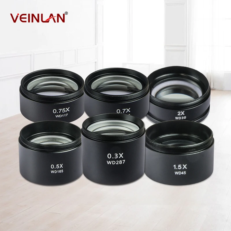 

Stereo Microscope Objector 0.3X 0.5X 0.7X 0.75X 1.5X 2X Auxiliary Objector Threaded Installation Size: 48mm