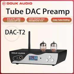 Douk Audio DAC-T2 HiFi S/PDIF USB DAC Preamp Bluetooth 5.0 Receiver OPT/COAX Digital to Analog Converter Headphone Amp APTX-HD
