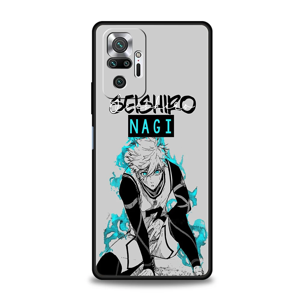 Funda de teléfono con cerradura azul de dibujos animados para Redmi 13C 10C Note 13 12 10 11 Pro Plus 7 8T K40 K50 Gaming Pro Plus 5G bolsas de carcasa suave