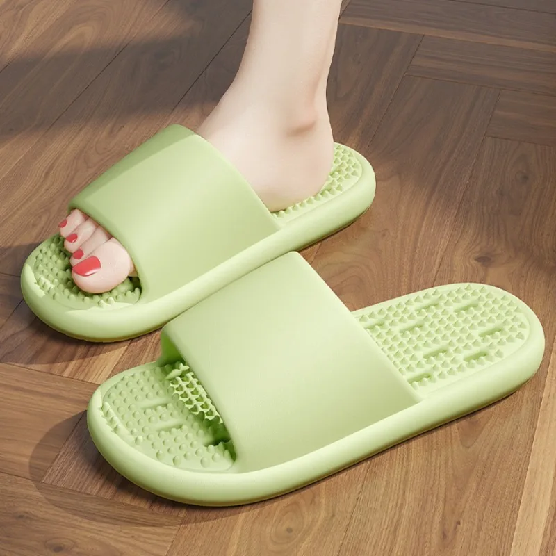 Women's Bathroom Slippers Men Indoor Home Bathromme Non-slip Leakage Quick-drying Slides Woman Thick-soled Massage Eva Slippers