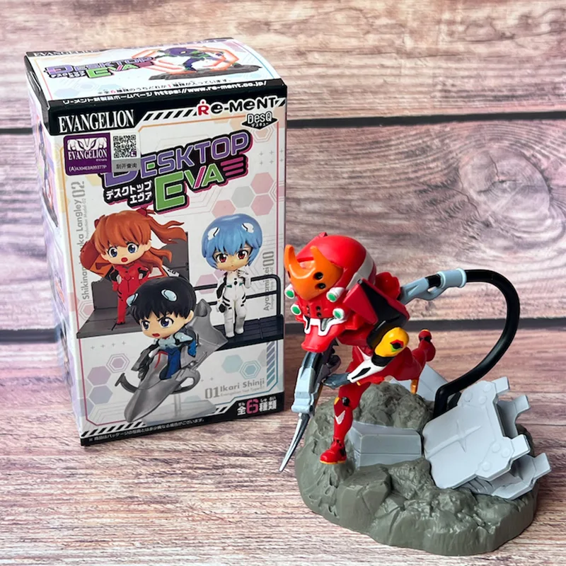 

Re-Ment Original 6pcs Evangelion Desq Desktop EVA Shinji Ikari Action Figure Toys For Kid Gifts Collectible Model Ornaments