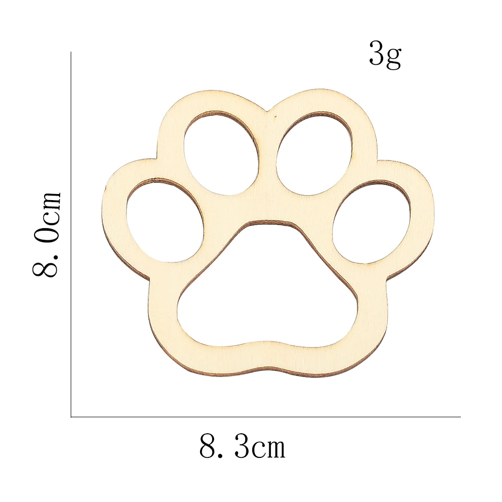 2PCS Wooden Hollow Out Dog's Paw Placemat for Dining Table Dining Table Decoration Accessories Home Coaster Crafts