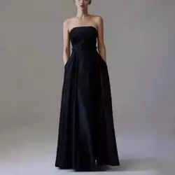 Vestido de casamento personalizado para noiva, sexy, sem alças, sem mangas, formal, novo, cetim, linha a, vestidos longos para festa