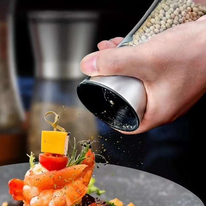 

1/2pcs Manual Salt Pepper Grinder Pepper Grinder Salt Grinder Stainless Steel Salt and Pepper Shakers Kitchen Mills Accessories