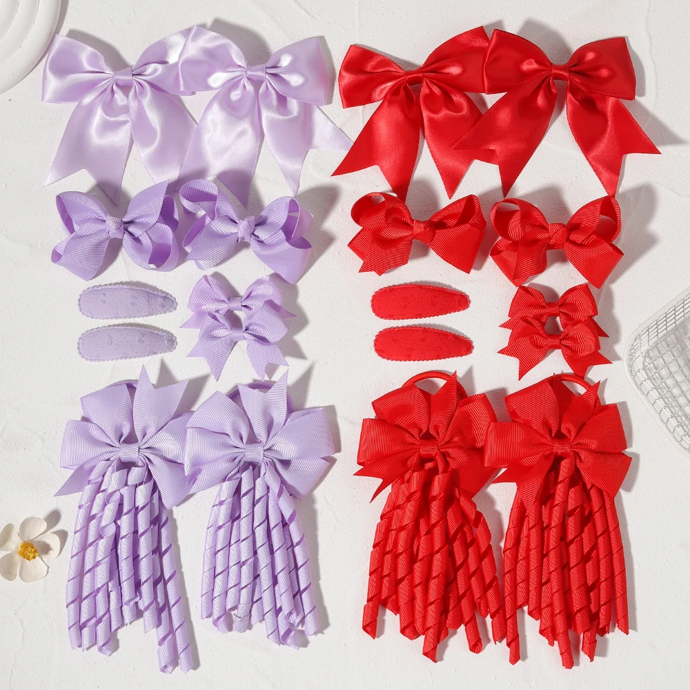 10er-Set Kinder-Haarschleifen-Clips + Quastenband + BB-Clips – Haarschmuck für Kinder und Teenager, Geschenk für Mädchen – Detail 3