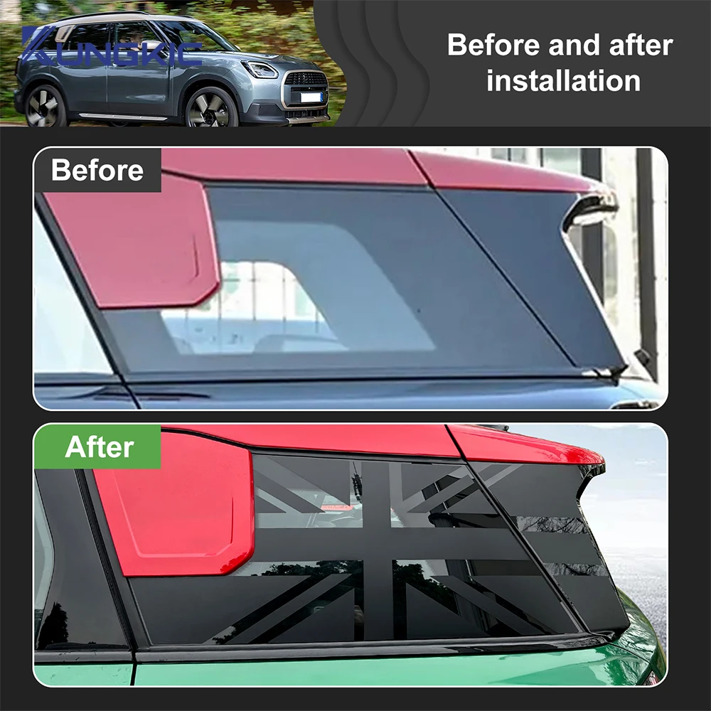 For MINI Countryman U25 2024 2025 Car Window Sticker Vinyl Grey Union Jack Decal Rear Side Windows Decoration Auto Tuning