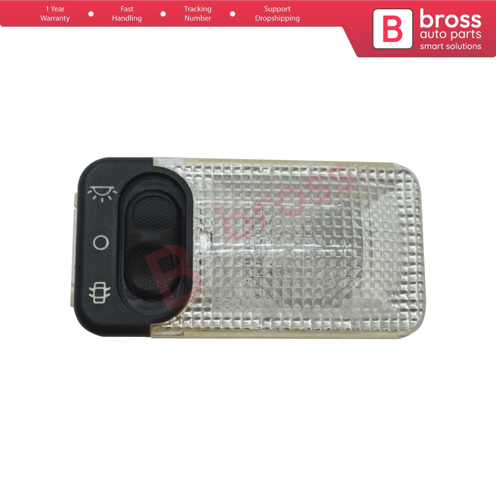 

Bross Auto Parts BDP974 Interior Roof Light Reading Lamp 6362P3 6362K9 For Peugeot Citroen. Connection: 4 pins Made in Turkey